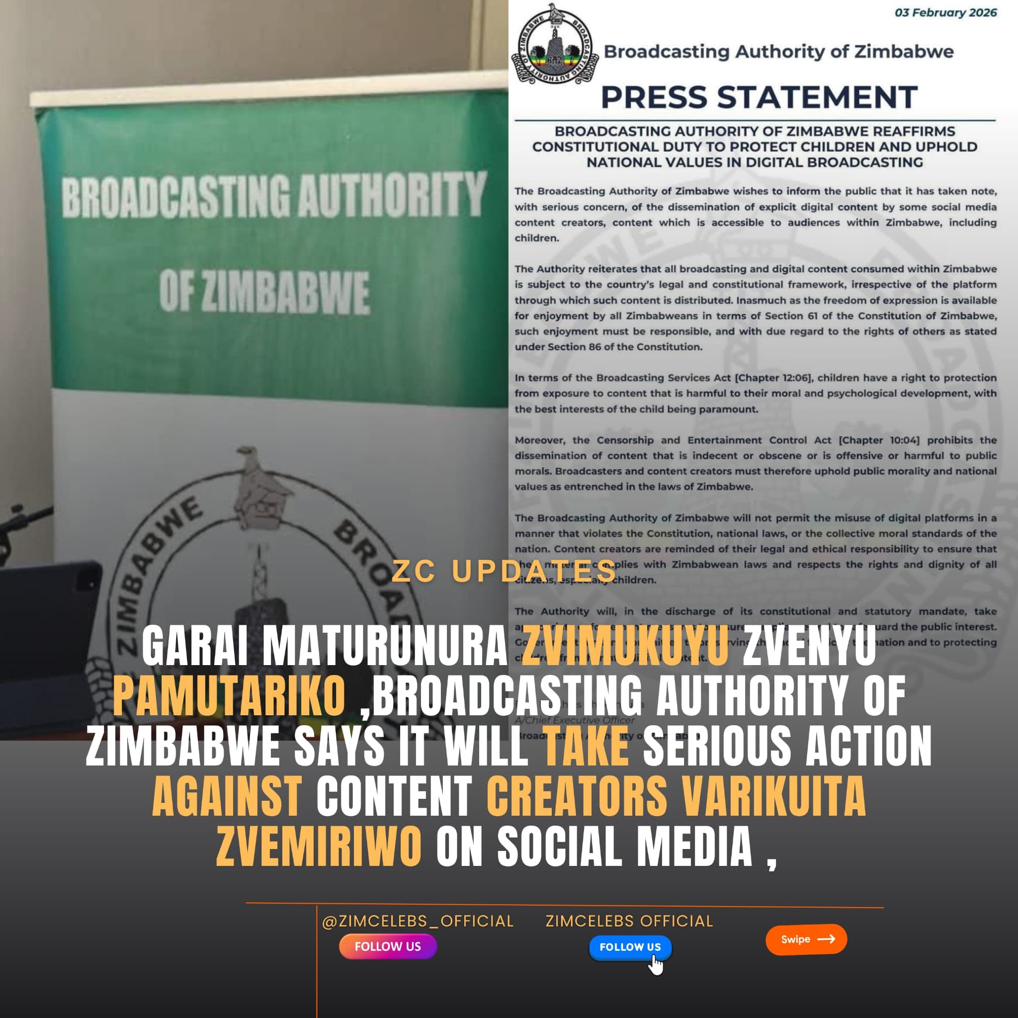 BAZ Warns Against Explicit Content on Social Media